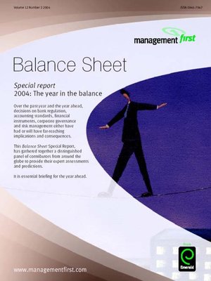 cover image of Balance Sheet, Volume 12, Issue 2